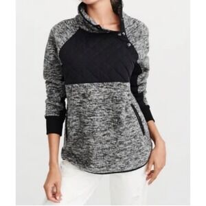 Abercrombie & Fitch Women's High Neck Fleece‎ Size Medium Black and Grey